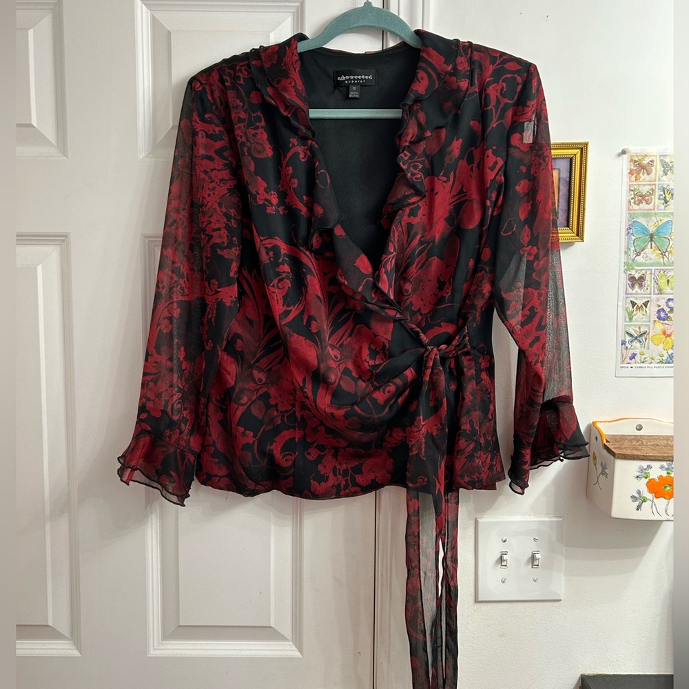 Y2K Whimsygoth black red top - Size 16 connected apparel